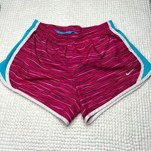 Nike Dri-Fit Running Athletic Shorts Girls L Pink Turquoise Blue